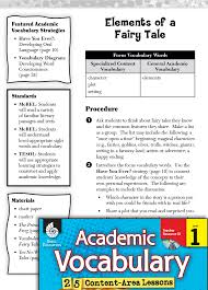Elements Of A Fairy Tale Academic Vocabulary Level 1