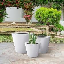 White Concrete Plant Pot