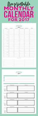 2017 Simple Printable Calendar And Goal Planner Printable