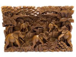 Wooden Elephant Wall Decor 19 Inch