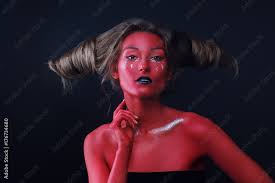 dark background isolated devil makeup