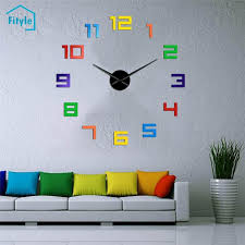 Fityle Modern Diy Wall Clock Colorful