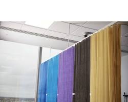 Image of Antimicrobial hospital curtains with ceiling mount