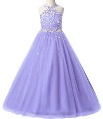 Meilishuo Girls Beading Pageant Dresses Sparkly Crystal