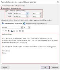 Maybe you would like to learn more about one of these? Abwesenheitsnotiz In Outlook Einrichten Anleitung