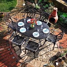 June Cast Aluminium 6 Seater Oval Set