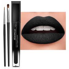 goth black matte lipstick