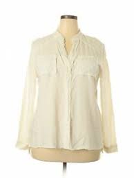 Details About Cato Women White Long Sleeve Blouse 20 Plus