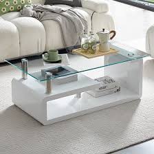 Zariah Clear Glass Coffee Table With