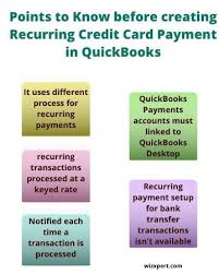 recurring credit card payment in quickbooks