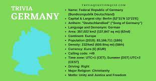 A lot of german words are derived from the latin and greek families, and fewer words derive from french and english. 100 Trivia About Germany Printable Interesting Facts Trivia Qq