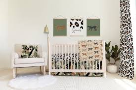 crib bedding set leopard nursery decor