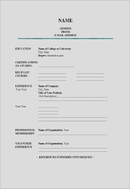 Fill In The Blank Resume Template Basicree Printable