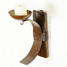 Iron And Wood Wall Barrel Sconce
