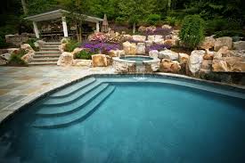 Custom Pool With Boulders Spa