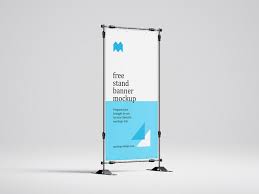 vertical banner stand mockup free