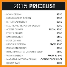 Graphic Design Price List Template Awesome Pricing Guide Template