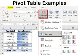pivot table exles how to create