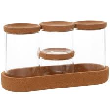 Glass Jars With Cork Lids X4