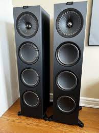 kef q950 black floorstanding speakers