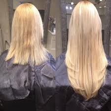 Simply cover your natural hair with the extensions and secure them to your head with a band — no clips, tape, glue, weaves, or beads are necessary. Hair Extensions Extology Salon