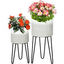 outsunny decorative plant stand set of