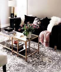 black couch living room decor