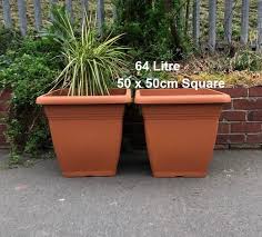 Pack Of 2 Large 50cm Square Plant Pots