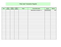 petty cash register template