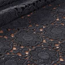 120cm cotton black guipure lace fabric