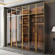 Solid Wood Wardrobe Glass Door Entry