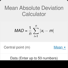 mean absolute deviation mad calculator