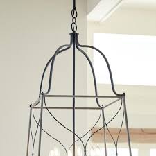 Sea Gull Lighting Carra Large 6 Light Weathered Zinc Hall Foyer Pendant With White Wash Cage Shade 6531506 808 The Home Depot