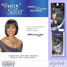 Foxy Natural Weave Straight12 Foxy Silver Human Hair Weave In 1