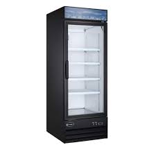 Saba 34 In W 23 Cu Ft One Glass Door Commercial Merchandiser Freezer Reach In Black Glass Door
