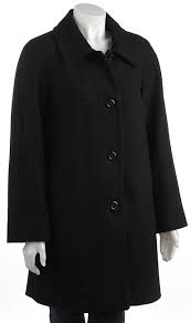 Harve Benard Plus Size Black A Line Coat