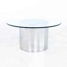 Round Glass And Chrome Coffee Table Mcm