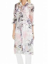 Vince Camuto Womens Sleeve Side Tie Diffused Bloom Long
