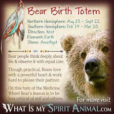 They're a super perfectionist that notices even a slight movement in the room. Bear Totem Native American Zodiac Signs Birth Signs