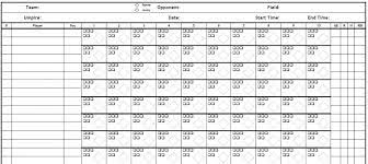baseball score sheets template