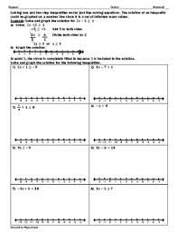 Show this inequality on the number line. Solving Inequalities Worksheet Teachers Pay Teachers
