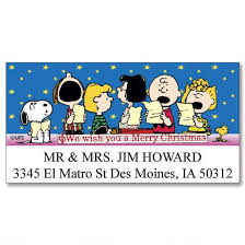 Peanuts Christmas Fun Deluxe Return Address Labels Colorful Images