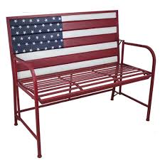 American Flag Metal Bench