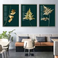 Livingroom Print Painting Golden Leaves