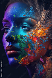 abstract art in portrait colorful