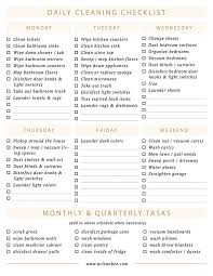 Daily Cleaning Checklist Free Pdf Download A Clean Bee