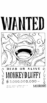 one piece luffy wanted poster black