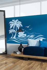 Wall Decals Tropical Island Sunset