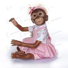 Купить мягконабивную куклу Реборн обезьяна Чичи, 55 см в Евпатории по цене  5390₽ в «Mir-reborn.ru»