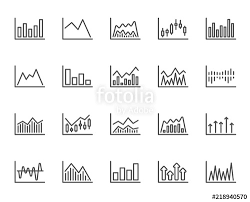 Financial Charts Line Icons Set Of Candle Stick Graph